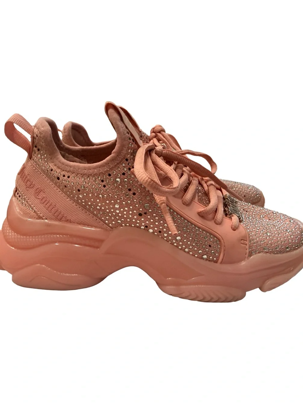 Juicy Couture Adana Blush Pink Rhinestone Chunky Sneakers Women’s Size 7